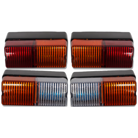 KOMPLET LAMP PRZEDNICH I TYLNYCH KIERUNKOWSKAZU T-25 METALOWA LEWA/PRAWA